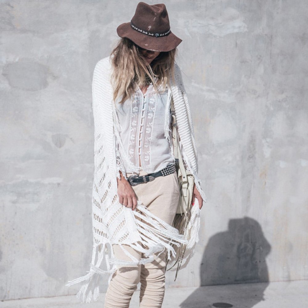 New White Lace Long Sleeve Gypsy Boho Blouse - Picture 10 of 10